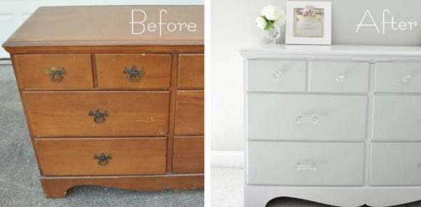 Vieux meubles avant et après la restauration de la commode