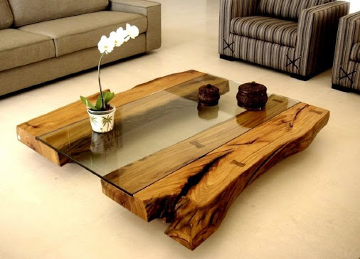 table en bois et verre