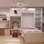 option de design de chambre d'enfant armoire-table-de-lit