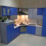 cuisines bleues sur la photo