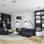 mobilier blanc avec contraste noir