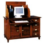 Table d'ordinateur en bois de style campagnard