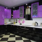 armoires de cuisine noir violet