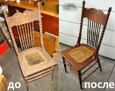 restauration d'une vieille chaise