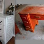 restauration de vieux meubles avec leurs propres images de mains