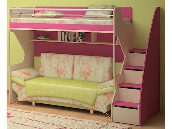 Beau et confortable mobilier dans la chambre des filles