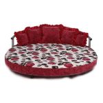 Canapé-lit rond Polina avec des roses