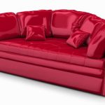 Canapé rouge chic de forme ronde