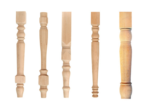 Jambes sculptées en bois