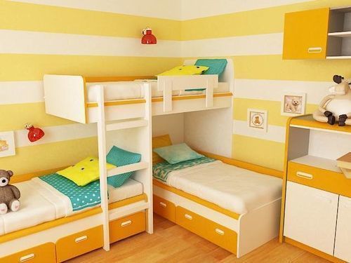 Chambre d'enfant jaune joyeuse
