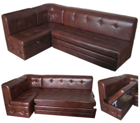 Canapé d'angle en simili cuir
