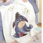 Plaid en tricot pour enfants avec un âne Bourriquet