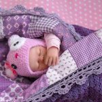 Plaid double face tricoté Doux lilas pour bébé