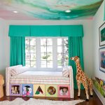 Chambres d'enfants avec des rideaux turquoise