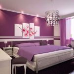 Design de chambre à coucher en violet