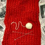 Grenat à carreaux en laine tricotés à la main