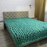 Couverture chic vert grand tricot pour lit