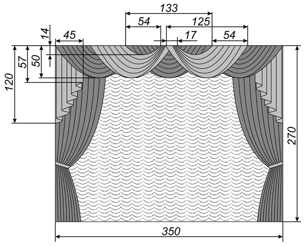 Le schéma du tissu lambrequin standard de deux couleurs
