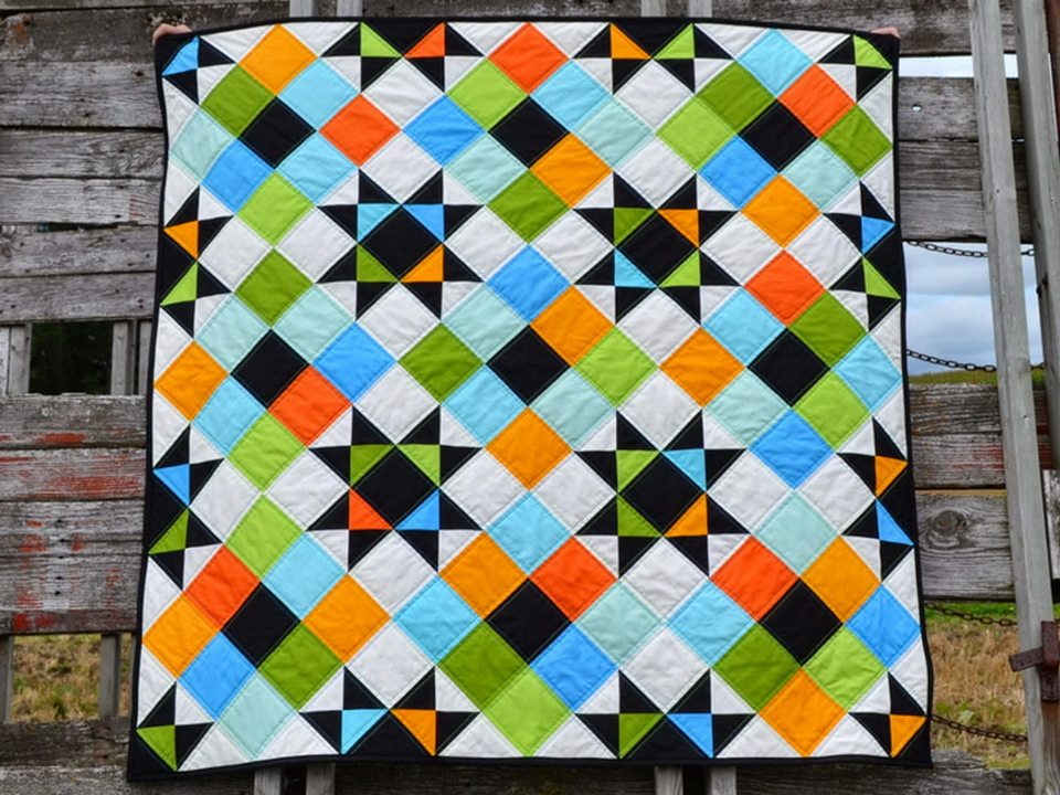 patchwork carré au carré