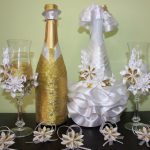 décoration de bouteilles de champagne pour un mariage