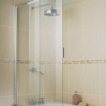 rideau de verre pour les idées de design de salle de bain
